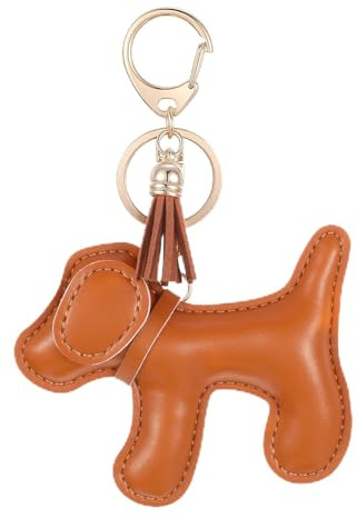 Giantree Hunde Schlüsselanhänger, Leder Taschenanhänger Süße Welpe Hundetasche Anhänger Hunde deko Rucksack Anhänger Geburtstagsgeschenk für Lieblingsmensch Taschenzubehör