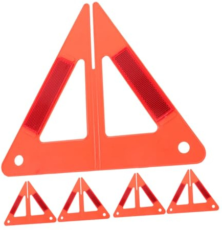 ANDRESLAD 5pcs Car Safety Triangle Warning Signs Reflective Emergency Roadside Markers for Night Driving and Breakdowns Foldable Stability Design for Vehicle Safety and Parking Alerts