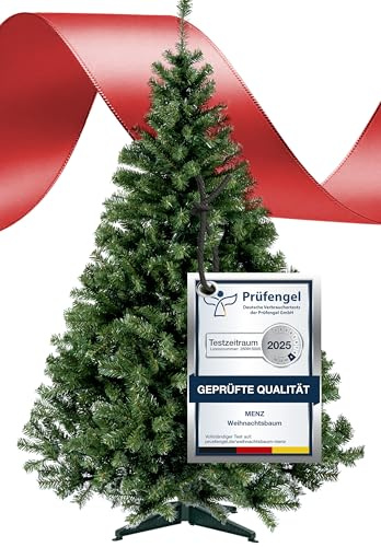 180 cm Künstlicher Weihnachtsbaum aus 100% PVC – Dicht & Formstabil mit 600 Zweigen (Ø 90 cm), Schnellaufbau-System, Schwer Entflammbar