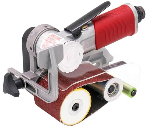QINGHEDZSW Levigatrice pneumatica a Nastro, levigatrice pneumatica a Nastro Portatile, velocità 7000 Giri/min, Bassa rumorosità, per Legno, Ferro, Alluminio, Metallo