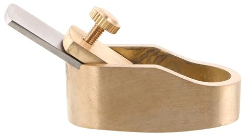 ibasenice Herramienta para Fabricación de Instrumentos de Madera Mini Cepillo de Pulgar de Latón Sólido Cuchilla para Alisar y Nivelar Partes de Violín y Madera Accesorios Manuales para