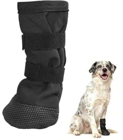 Jetstream Hundeschuhe Pfotenschutz Outdoor, Dog Paws Recovery Shoe, Übergröße Pfotenschutz Hund, Haustierwunden Verhindern Lecken, für Pet Verletzung Recovery, Schwarz XL