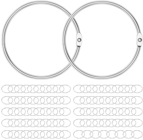 100Pcs Large Binder Rings 3 Inch Heavy Duty Nickel Plated Metal Loose Leaf Binders Book Rings Key Keychain Ring for Book Office School Home Flash Cards Notebook Key DIY Crafts(100pcs)