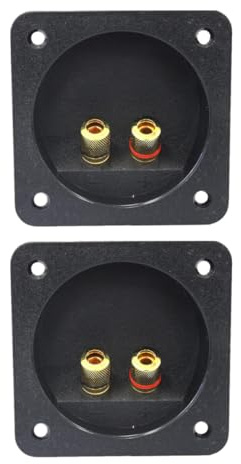 BESPORTBLE Connettori per Altoparlanti a 2 Vie 2 Pezzi, Morsettiera per Casse Acustiche Nera Indicatore Positivo e Negativo, Accessori Audio per Collegamento Sicuro e Segnale Stabile