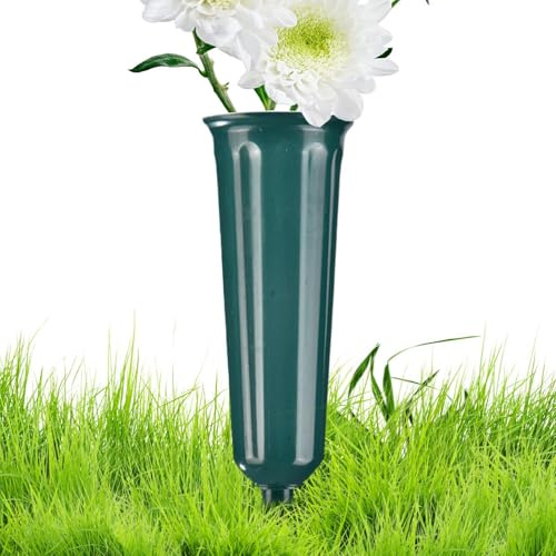 Macetas de flores conmemorativas para tumbas y cementerios – con estaca para florero conmemorativo y para señalización de tumba, jarrón para tumba en cementerio, para cementerio de lápidas y plantas