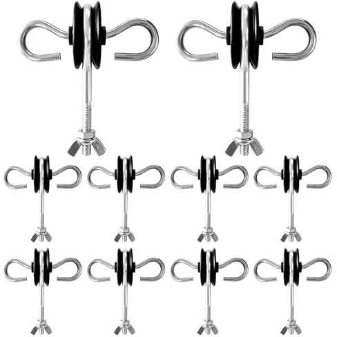 Pemarcy 10 Stück Doppelhaken Ringisolatoren für Weidezaun, Torgriff Isolatoren Weidezaun für Holzpfähle Litze Draht, Weidezaun Isolatoren für Farm und Landwirtschaft (10pcs-B)