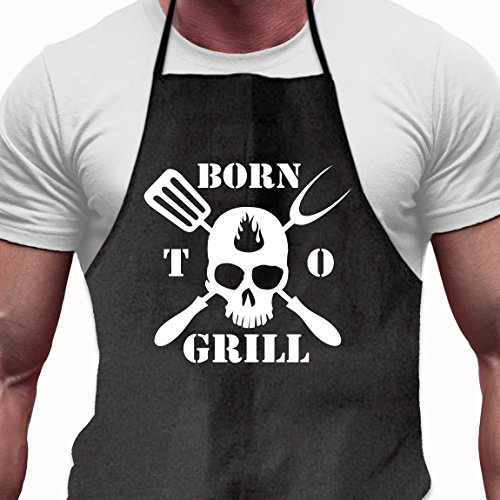Shirtoo Grillschürze Born to Grill - Lustiges Geschenk für echte Männer und Grill-Fans