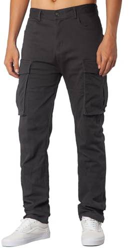 ITALYMORN Mens Work Cargo Trousers with Deep Pockets Casual Technical Pants Relaxed Fit(32, Dark Grey)