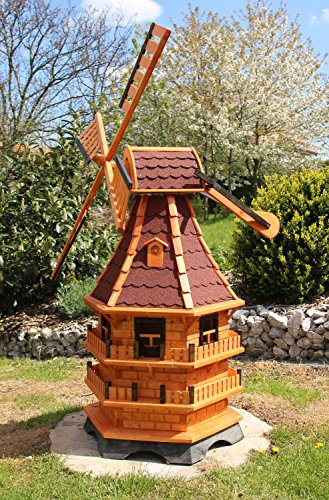1,50 m XXL Windmühle mit Solar und Windschwert Typ 21.1 (rot)