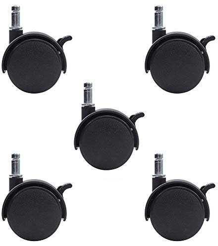 INCREWAY Set of 5 Nylon Casters with Brake, 50mm Dia Swivel Caster Trolley Wheel with Lock Function