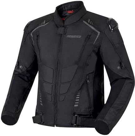 OZONE MOTO Pulse Motorradjacke Herren | Ellbogen und Schultern Protektoren | Abnehmbare Wasserdichte Membran | Abnehmbare Thermofutter | Schulterschleifer | 3 Belüftungskanäle | Größen bis 7XL