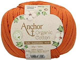 Anchor Organic Cotton, 50G, Stärke: 4, Aufmachung: 125M rocky orange Häkelgarne