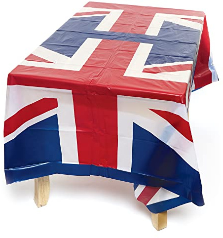 Baker Ross PJ144 Union Jack Table Covers - Pack of 2, Kings Union Jack Party Supplies and Decorations, 165 x 137 cm