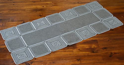 Aude Home Tischläufer 40x90 grau Bestickt modern (083C)