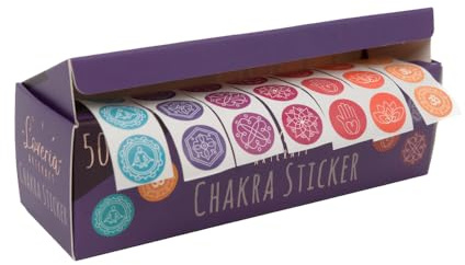 Loveria Autocollants Chakra, 500 pièces | auto-adhésifs, 7 motifs | Autocollants pour journal intime, cadeaux, lettres | 72 pièces couleur, 1,5 cm de large