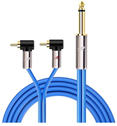 Câble Audio Haut de Gamme TS Jack 1/4 vers 2 RCA Compatible avec la boîte de Son de Guitare 6.35 vers Le câble de Blindage Double RCA 1M 2M 3M 5M 8M 10M (Color : Other, Size : 15m)
