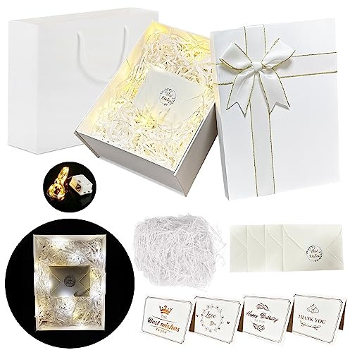 YeahBoom Geschenkbox Mit Schleife,Geschenkschachtel,Geschenkbox mit Deckel,Geschenkverpackung Box mit Band,Geschenkkarton Für Geschenke,Hochzeit,Party,Valentinstag,Geburtstag