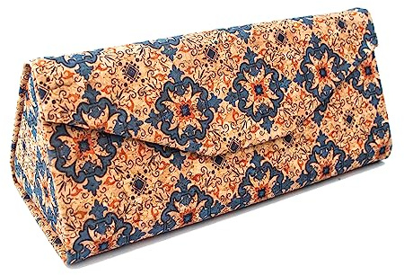 Boshiho Brillenetui, veganes Kork-Brillenetui, hartes faltbares Dreieck-Sonnenbrillenetui für Brillen, Sonnenbrillen, Brillen, umweltfreundlich, veganes Geschenk