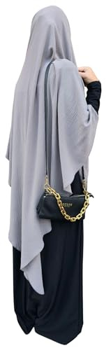 Yaqeen XL-Khimar-Dreieck-Hidschab für Muslime, einteilig, weicher Kreppstoff, Kopftuch, Material, Chadors, Arabien, islamisches Gebetskleid, muslimische Schals, Körperabdeckung