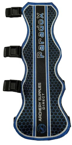 ASD Protège-bras de tir à l'arc double longueur pour une protection supplémentaire Bleu ou rouge 30 x 10 cm