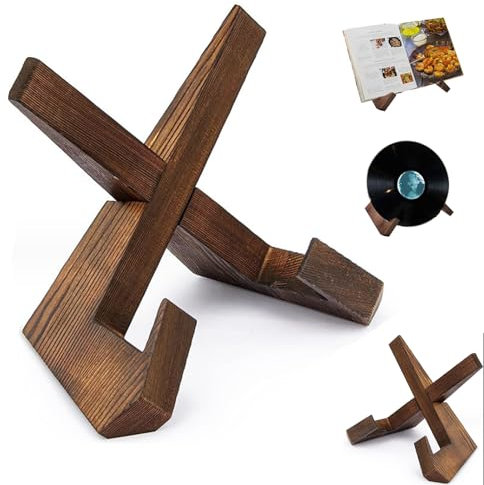 Kochbuchhalter Buchständer aus Holz, Buchhalter zum Lesen, Hölzerne Buchaufsteller für die Auslage, Rezepthalter für Küche