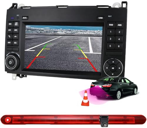 CarPlay Android Autoradio 7 Zoll Bildschirm + Einparkhilfe HD Bremsleuchte Rückfahrkamera Transporter Ersatz für Mercedes Benz Vito W447 Kasten Tourer V260 Mixto ab 2014