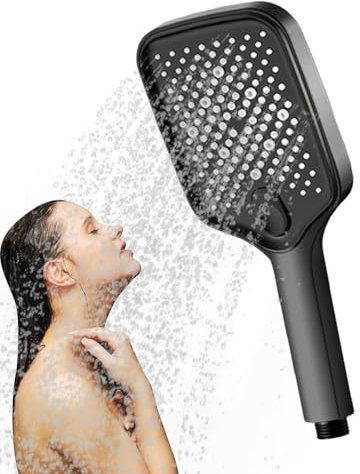 Hochdruck-Duschkopf, starker Duschkopf – Leistungsstarker Handbrause mit 4 Modi, Regenduschkopf, groß, ergonomisch, für Reinigung