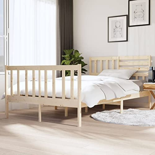 Buzaza Massivholzbett Bettgestell Bed Frame Bett Mit Bettkasten Hausbett Bett Massivholz 140x190 cm - 3101133