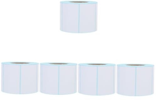 STOBOK 5 Sätze Thermoetikettenpapier Express-etikett Preisaufkleber Adressetiketten Klebrige Thermoetiketten Rechtecke Beschriften Thermoetiketten​r Klebeetikett Weiß 2 Rollen * 5