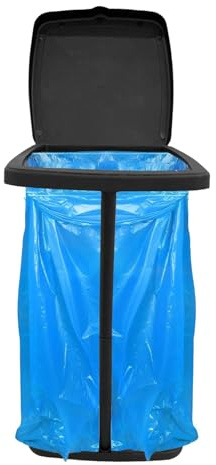 Qutalmi Porte-sacs poubelle, porte-sacs à ordures, Les sacs à ordures se tiennent, Support rétractable avec couvercle pour les déchets de jardin Camping Camping RV Picnic et maison