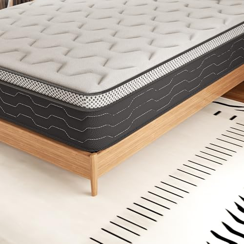 DEWINNER Matelas 120x190 Épaisseur 25 cm, Matelas de Lit d'adulte,Matelas à Ressorts Ensachés et à Mémoire de Forme, Dureté Moyenne, Matelas 7 Zones, Soutien Parfait, Respirant (120x190x25)