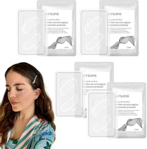parches puraderma, 2/3/4 pares puraderma parches ojos microagujas, parches puraderma ojeras, almohadillas para los ojos contra las ojeras, reducen las arrugas y la hinchazón (4 pares)