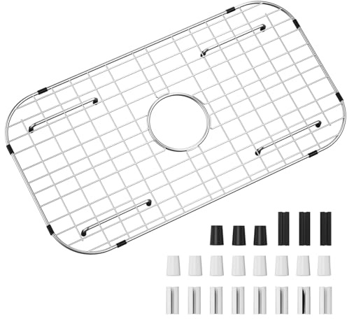 Sink Protector Grid 26-1/16 x 14-1/16, Centered Drain with Corner Radius 3-1/2, 304 Stainless Steel Material (Centered Drain)