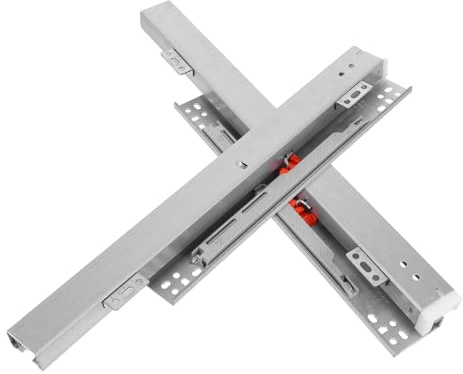 DIYEAH Kit De 2 Guías Para Cajones: Guía De Cajón De Alta Resistencia Bajo Encimera Con Extensión Completa Y Cierre Suave Para Gabinetes De Cocina Y Escritorios De Oficina.