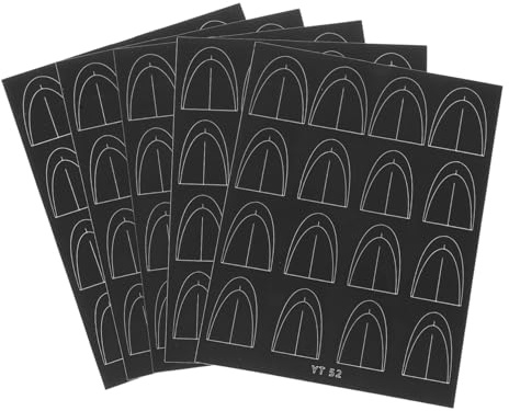 ELAYARD 5feuilles Pochoirs Ongles French Tip Autocollants Manucure Diy Auto-adhésifs Papier Résistants Avec Marquage Milieu Pour Pose Précise Et Rapide