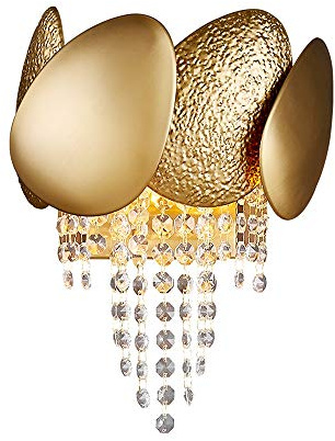 NTALJC LED Lights, Modern G9 Light Source Crystal Wall-Mounted Wrought Iron Wall Lamp, Indoor Lighting Equipment, Suitable for Hotel Decoration Lamps in Bedroom, Living Room Corridor, H40cm×W25cm