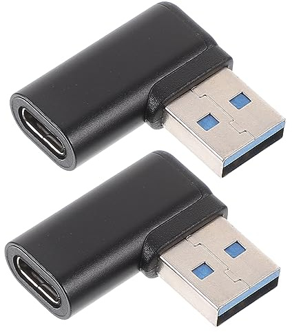NUOBESTY 2pcs USB to USB C Adapter Extender Right Angle Male to Female Converter for Laptop Charging and Data Transfer Wide Compatibility with Phones Tablets Computers Compact and Portable
