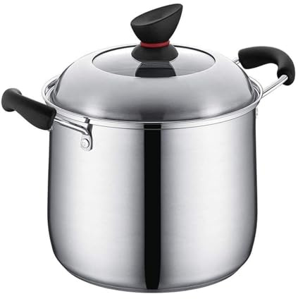 THEGA Stainless Steel Stock Pot, Large Stock Pot With Lid, Deepened 304 Food Grade Soup Pot, Stockpot With Heat Resistant Double Handles, Large-capacity Stewed Vegetables And Stewed Meat Pot(22CM)