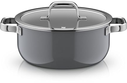 WMF Fusiontec Mineral Pro, Bratentopf mit Deckel, 24 cm, langlebig, kratzfestes Material, Kochtopf Induktion, für alle Herdarten geeignet, Made in Germany, Platinum, 0518765290