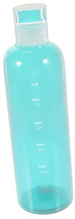 UKCOCO Borraccia in Vetro con Scala Oraria Bottiglia d Acqua Trasparente Verde Scuro Antigoccia e Resistente per Casa e Outdoor