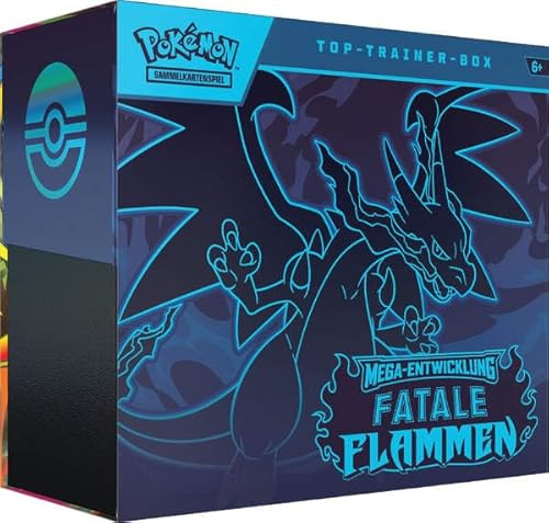 Pokémon Fatale Flammen – Top Trainer Box | Deutsch | 9 Booster, Sleeves, Würfel & mehr | Offizielles Pokémon TCG Set