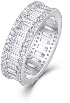 Whoiy Ringe für Damen 950 Gold, Moissanite Eheringe Platin Ewigkeit Ringe Verlobung Echtgold Damenring Größe 63 (20.1)
