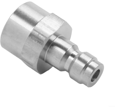 CashMuch Adaptador de válvula de botella R134A 7/16-20Unf (1/4 Sae) a 8 mm, acero inoxidable de conexión rápida para herramientas de HVAC y kits de reparación