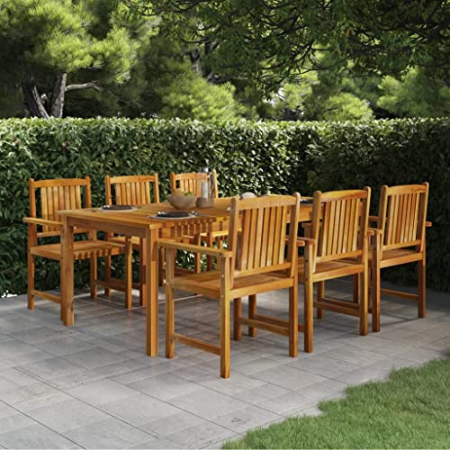 Mandloder Gartentisch 200x100x74 cm Massivholz Akazie, Robustes Hartholz geölt, mit Schirmloch, witterungsbeständig für Garten, Terrasse, Balkon, Essbereich