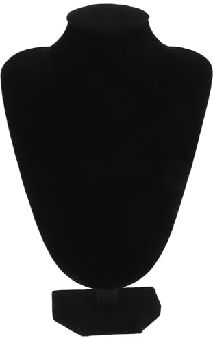 Outanaya Présentoir Buste en Velours Noir 22x15 Cm, Organisateur de Colliers et Bijoux, Support de Rangement pour Pendentifs, Mannequin de Présentation pour Maison, Bureau et Boutique