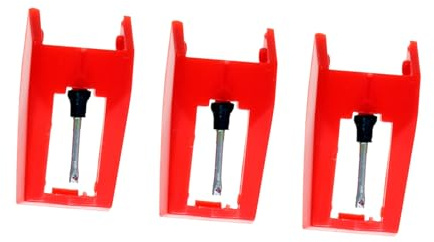 TEMPNAP per in Plastica e Alluminio 3 Rosso Stilo Conico Sostituzione per Grammofono dei Bassi e Riproduzione della