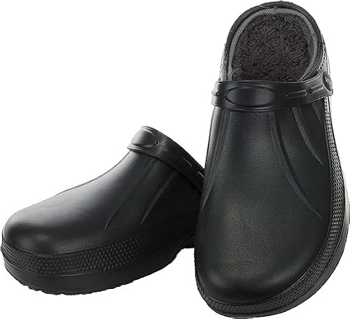 Brandsseller Zoccoli da uomo foderati pantofole da giardino, Nero , 42 EU