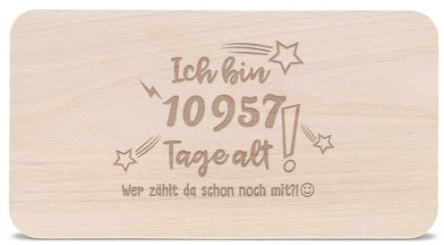 Breakfast Board with Engraving 'Zum 18th Birthday' [German Language] XX Days Old - Who counts da Already Mit? Age in days - bread board made of beech wood, funny birthday gift. 30. Geburtstag