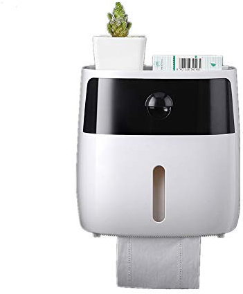 Papierhandtuchspender zur Wandmontage, mit kleiner Schublade, Schwarz