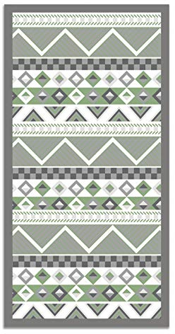 Panorama Alfombra Vinílica - Modelo Azteca Color Verde 60x110 cm - Varios tamaños - Decoración Hogar, Cocina y Salón